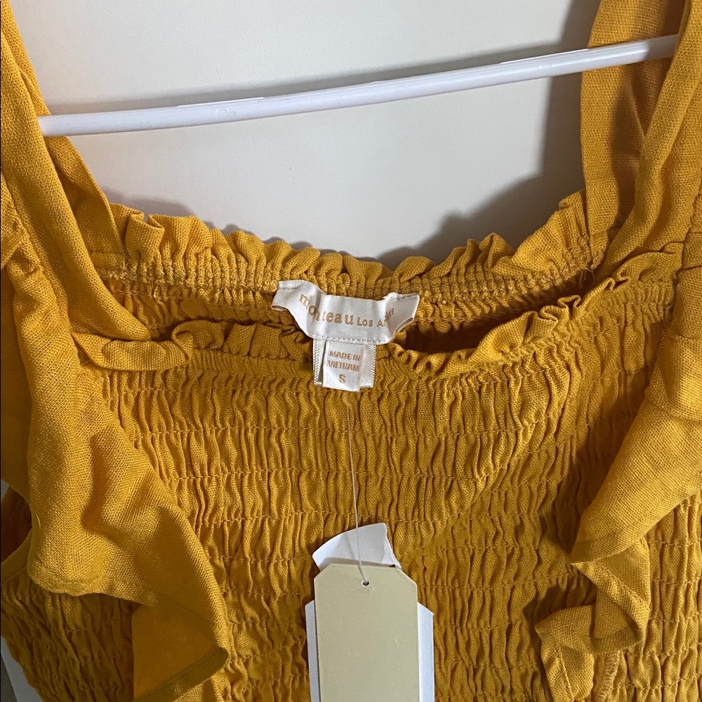 Yellow Ruffled Women's Top - Picture 2 of 3